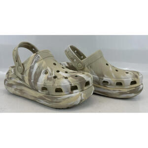 Crocs Crush Marble Clogs Bone Multi Nude Platform Slip On Comfort Shoes US W9/M7